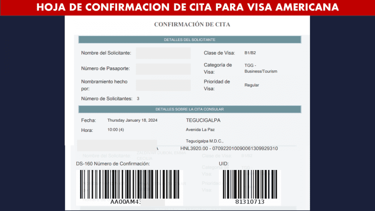 Hoja De Confirmación De Cita Para Visa 2024 Americana 9267