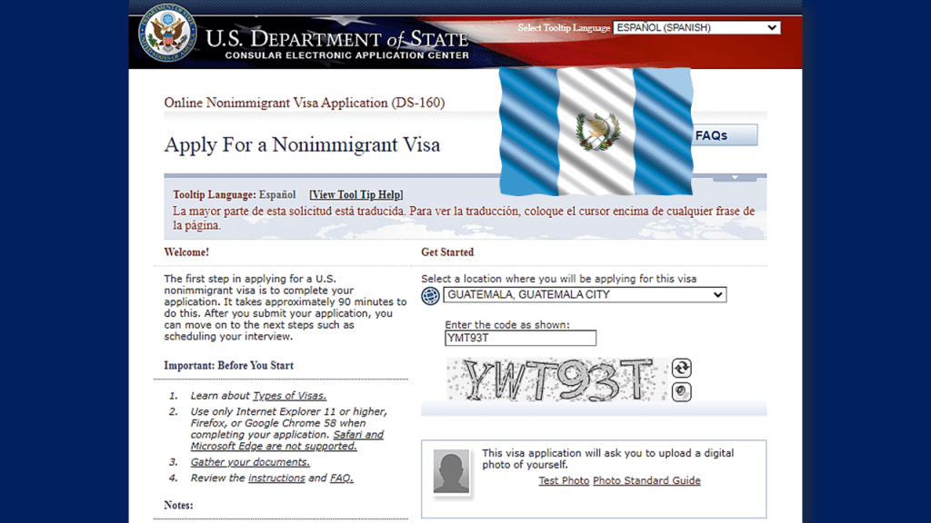 formulario ds-160 guatemala