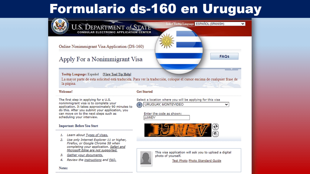 formulario ds-160 uruguay